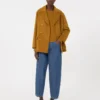 Wool and cashmere sweater with patch detail, mustard Wool and cashmere sweater with patch detail, mustard