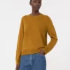 Wool and cashmere sweater with patch detail, mustard Wool and cashmere sweater with patch detail, mustard