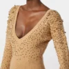 Wool and cashmere v-neck sweater, camel