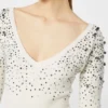 Wool and cashmere v-neck sweater, ivory Wool and cashmere v-neck sweater, ivory