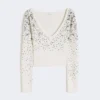 Wool and cashmere v-neck sweater, ivory Wool and cashmere v-neck sweater, ivory