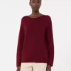 Wool and cashmere yarn sweater, raspberry