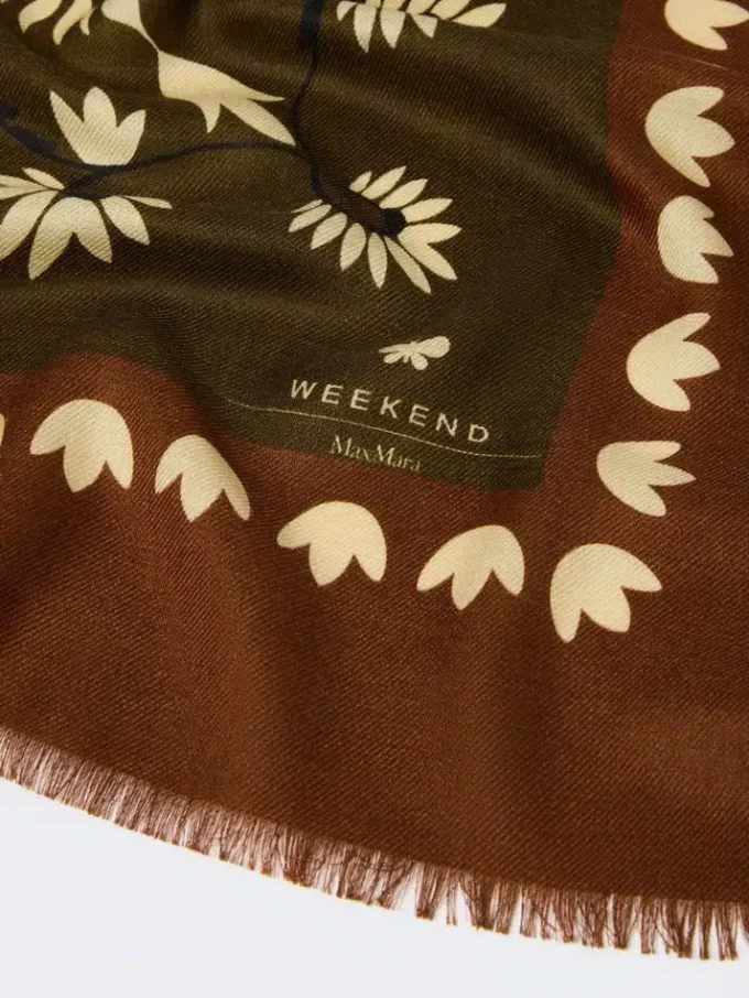 Wool and silk stole, caramel
