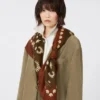 Wool and silk stole, caramel