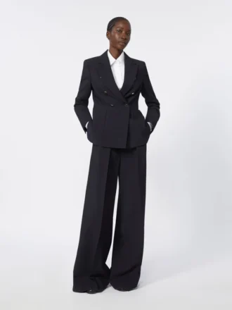 Wool seersucker trousers, ultramarine