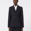 Wool-blend seersucker blazer, ultramarine