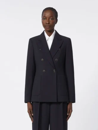 Wool-blend seersucker blazer, ultramarine