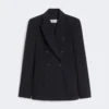Wool-blend seersucker blazer, ultramarine