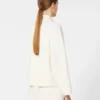 Wool boxy cardigan, silk