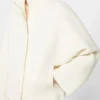Wool boxy cardigan, silk