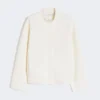 Wool boxy cardigan, silk