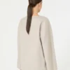 Wool broadcloth blouse, beige