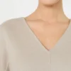 Wool broadcloth blouse, beige