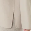 Wool broadcloth blouse, beige