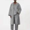 Wool broadcloth blouse, medium grey