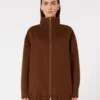 Wool, cashmere and silk coat, chocolate