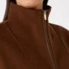 Wool, cashmere and silk coat, chocolate