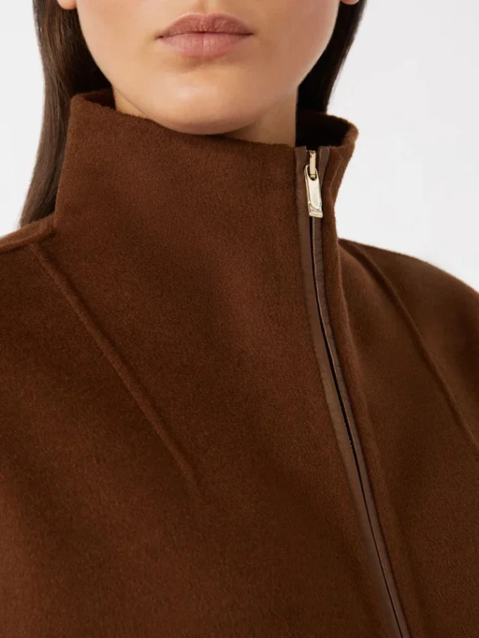 Wool, cashmere and silk coat, chocolate