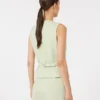 Wool crepe gilet, green