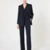 Wool crepe gilet, navy