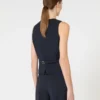 Wool crepe gilet, navy