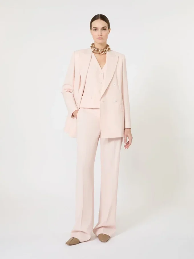 Wool crepe gilet, pink