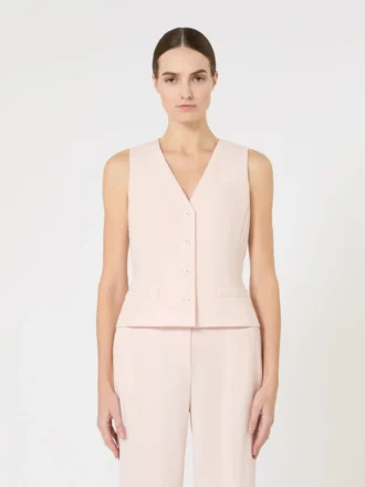 Wool crepe gilet, pink