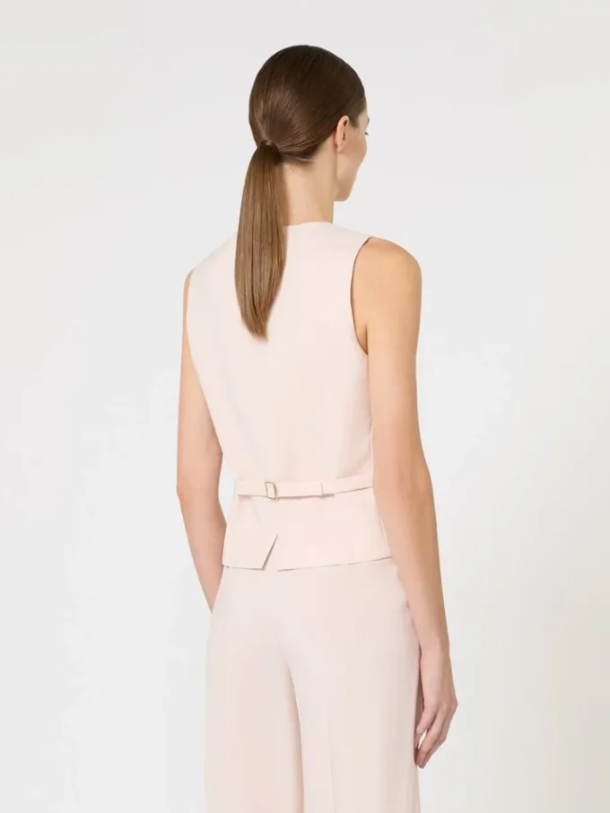Wool crepe gilet, pink