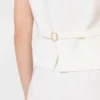 Wool crepe gilet, white