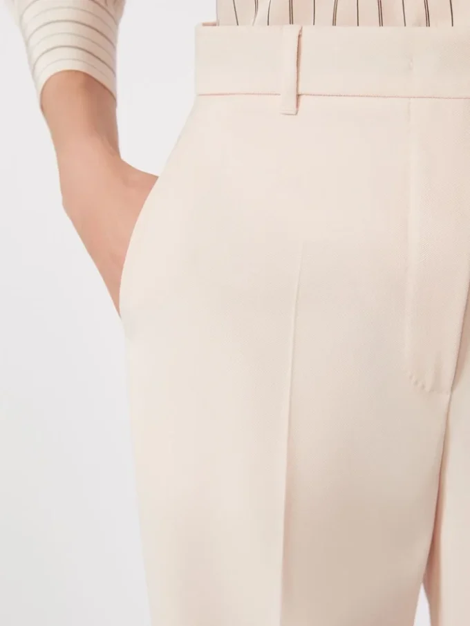 Wool crepe trousers, pink