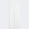 Wool crepe trousers, white
