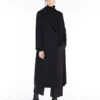 Wool drap wrap coat, ultramarine
