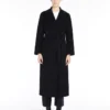 Wool drap wrap coat, ultramarine