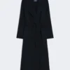 Wool drap wrap coat, ultramarine