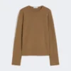 Wool jersey t-shirt, tobacco