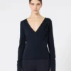 Wool jersey top, ultramarine