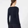 Wool jersey top, ultramarine
