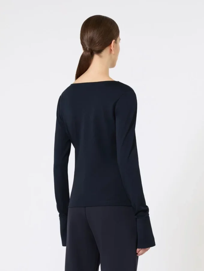 Wool jersey top, ultramarine