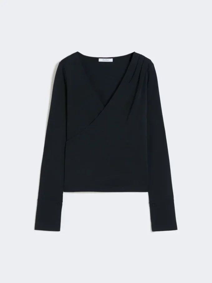 Wool jersey top, ultramarine
