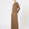 Wool jersey trousers, tobacco