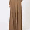 Wool jersey trousers, tobacco