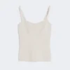 Wool-knit top, powder