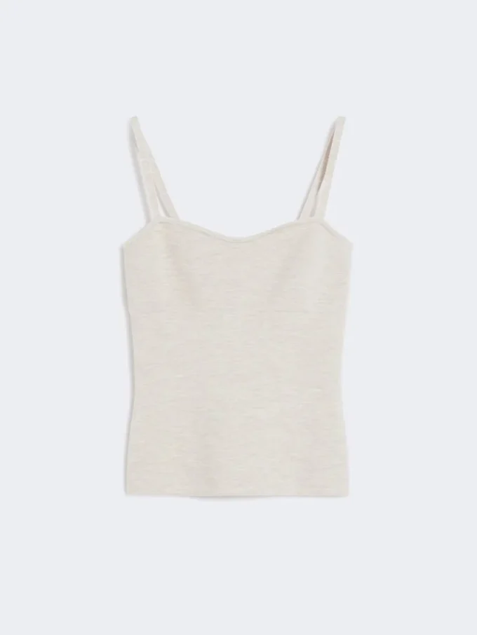 Wool-knit top, powder