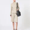 Wool, mohair and silk canvas bermuda shorts, sand