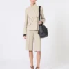 Wool, mohair and silk double-breasted blazer, sand