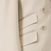 Wool, mohair and silk double-breasted blazer, sand