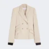 Wool, mohair and silk double-breasted blazer, sand