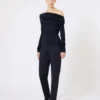 Wool off-the-shoulder top, ultramarine
