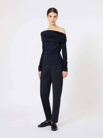 Wool off-the-shoulder top, ultramarine