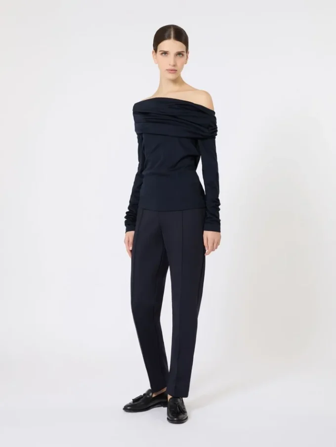 Wool off-the-shoulder top, ultramarine